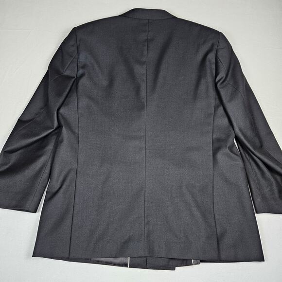 Apollo King Double Breasted Blazer Peak Lapel Black Mens 44R Suit Jacket Classic - Picture 9 of 16